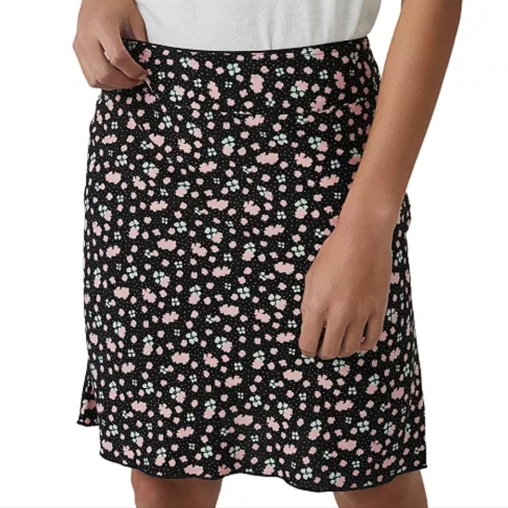 FREE PEOPLE IRL Ditsy Print Skirt in Black Combo